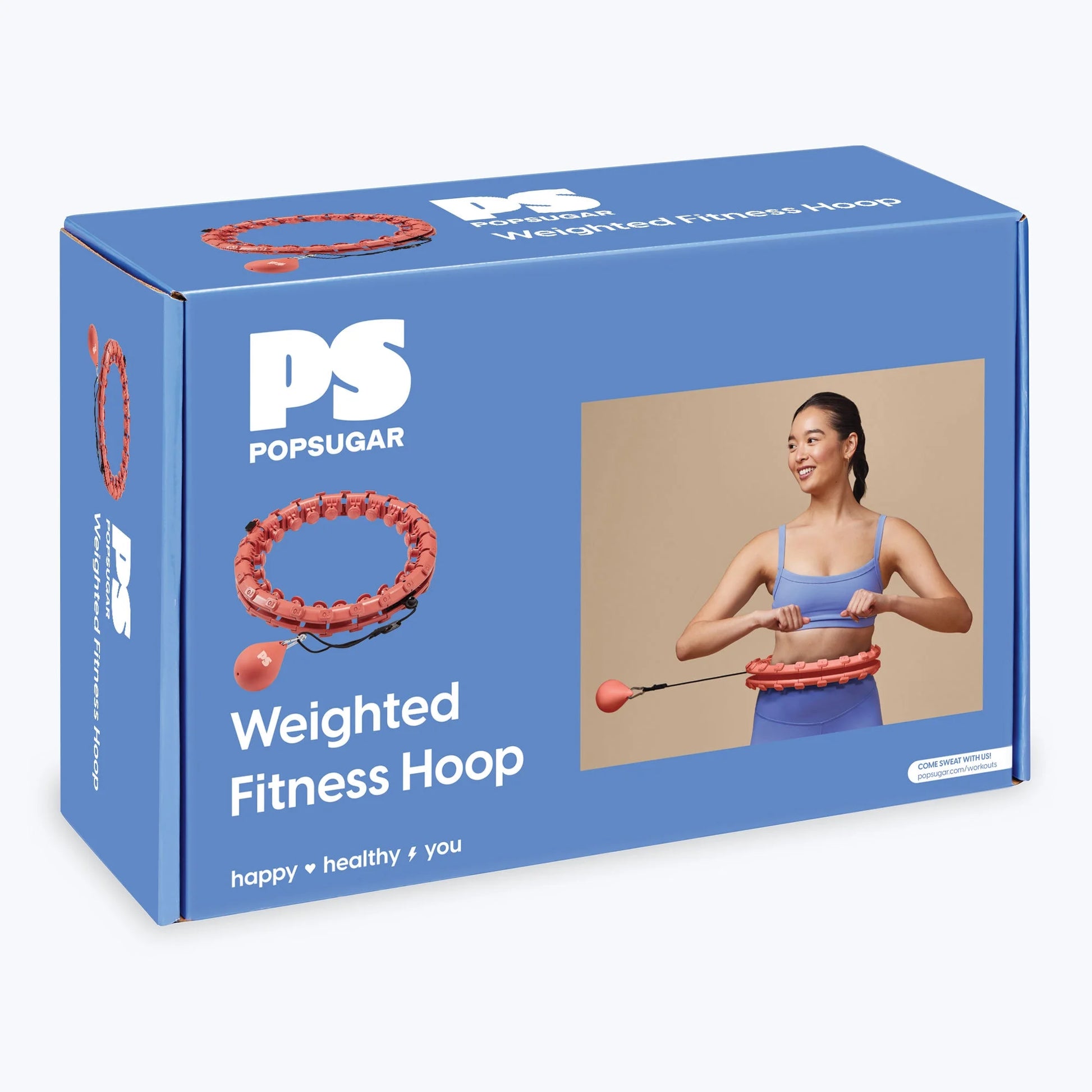 Adjustable Fitness Hoop with Weighted Ball, Coral, 1 Count