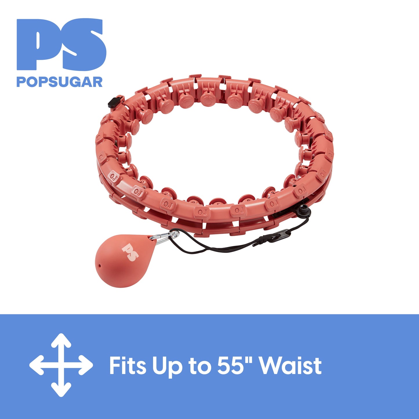 Adjustable Fitness Hoop with Weighted Ball, Coral, 1 Count