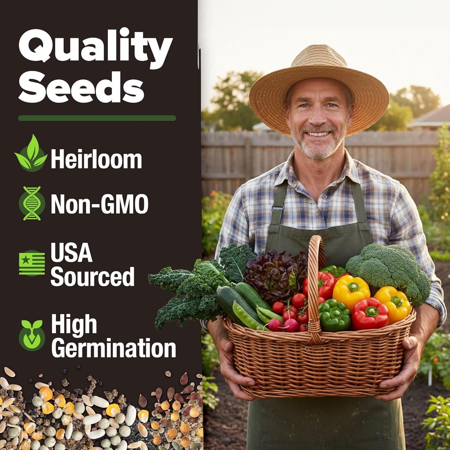10 Heirloom Vegetable Seeds - 2000+ Survival Bugout Seeds and Essential Emergency Prepper Gear - Non GMO Vegetable Seeds for Planting Home Garden Pack