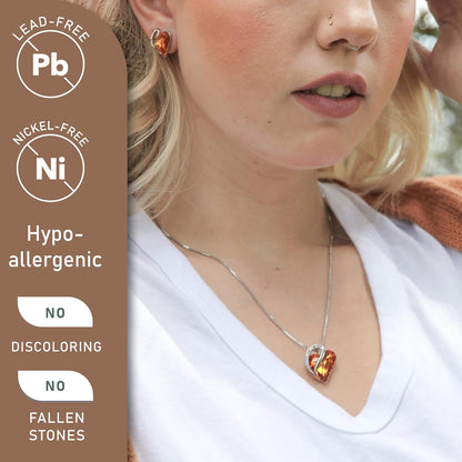 Valentine'S Day Gift Necklaces for Women, Infinity Love Birthstone Heart Crystal Pendant, Birthday Anniversary Jewelry for Wife, Mom, and Her, Silver Plated, 18" + 2" Adjustable Chain
