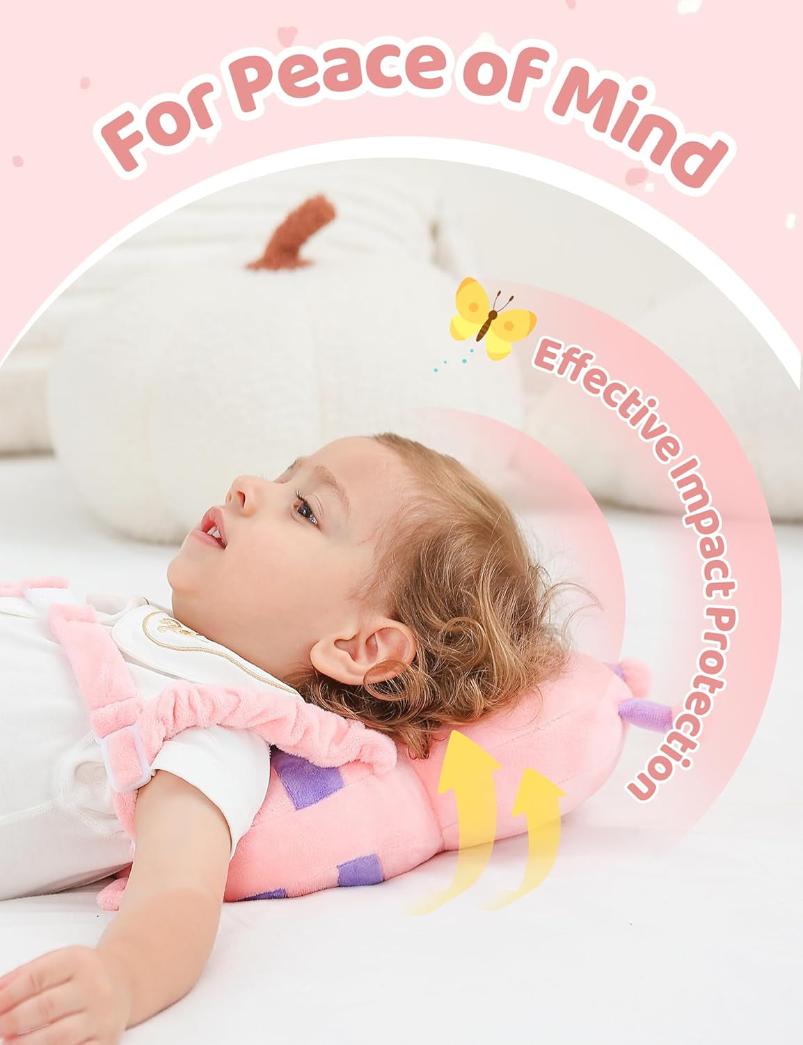Toddler Baby Head Protector Pad Safety Cushion with Knee Pads&Anti-Slip Socks (Elephant)