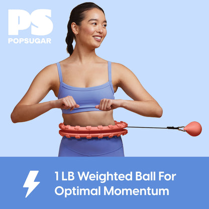 Adjustable Fitness Hoop with Weighted Ball, Coral, 1 Count